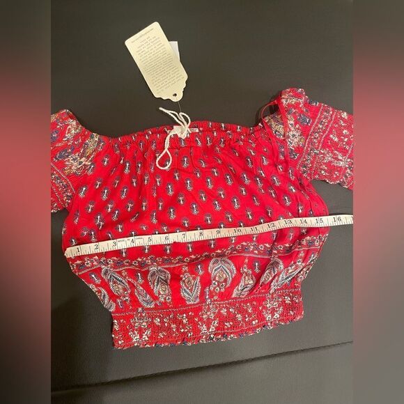 Band of Gypsies Smocked Bell Sleeve Crop Top - Picture 3 of 17